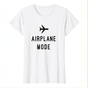 Airplane Mode Women's White Crewneck Short Sleeve Tee